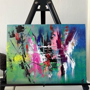 Abstract Canvas Art with Vibrant Colors